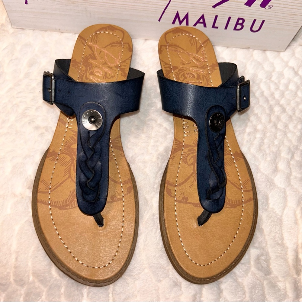 Blowfish Malibu Barro T-strap Women’s Sandal. Indigo Pisa Size 9. NWB - Picture 4 of 9